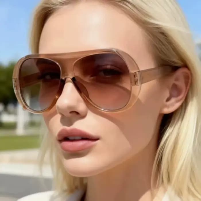 Lunettes tendance à monture large et circulaire pour femmes