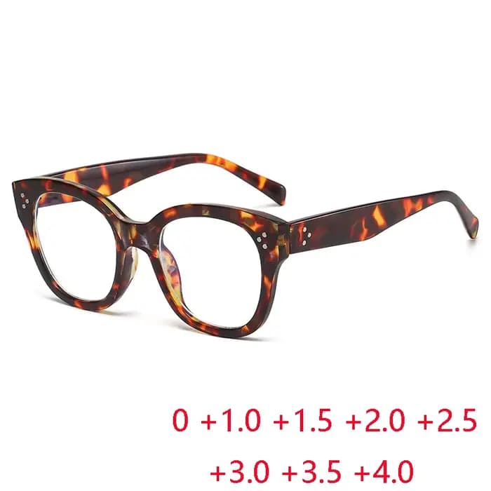 Lunettes d'hypermétropie carrées à monture léopard pour femmes et hommes