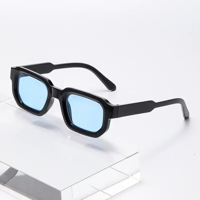 Luxueux Rectangle lunettes de soleil femmes hommes marque de mode concepteur décontracté