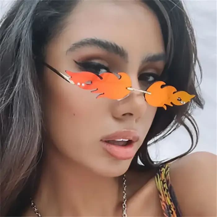 Lunettes de soleil flamme sans bords pour femmes