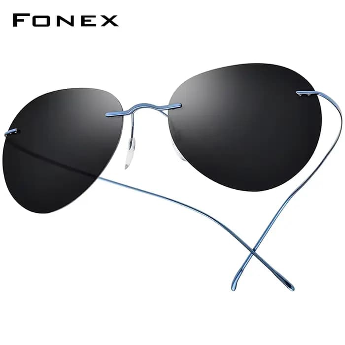Lunettes de soleil sans monture en titane pour hommes et femmes