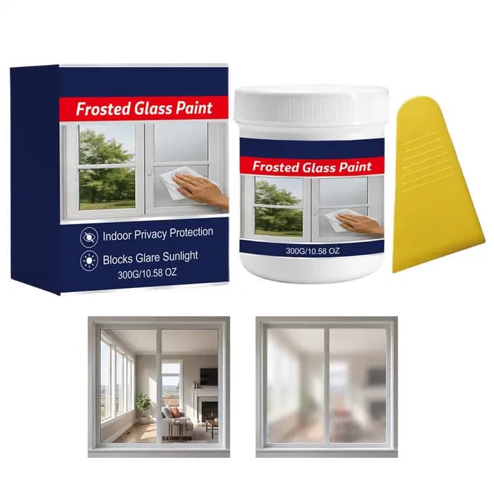 Peinture pour verre mate 100g, peinture opaque pour verre, revêtement à base d'eau pour salle de bain et fenêtres, effet sablage, transparent qui devient givré