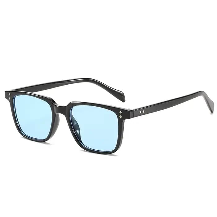 Rectangle Tony Stark lunettes De soleil hommes bleu lentille marque concepteur mode Iron Man