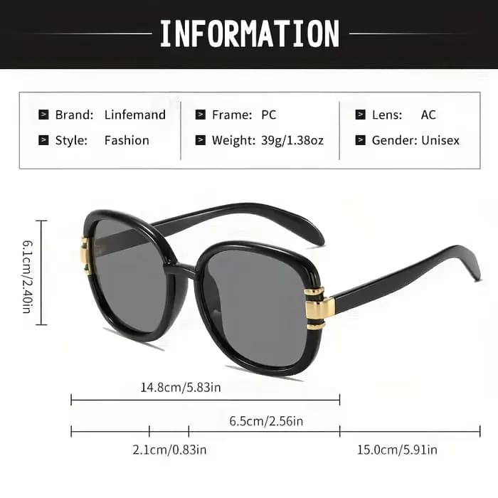 LINFEMAND Lunettes de soleil ovales surdimensionnées pour femmes