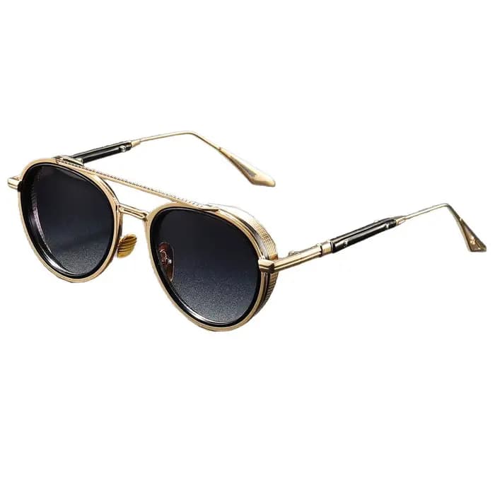 Lunettes De soleil exquises hommes 2025 nouvelle marque concepteur rond pilote Punk