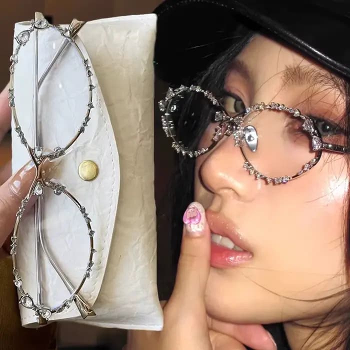 Y2K – lunettes ovales à strass