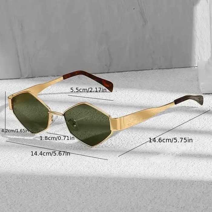 Lunettes de soleil hexagonales à la mode pour femmes