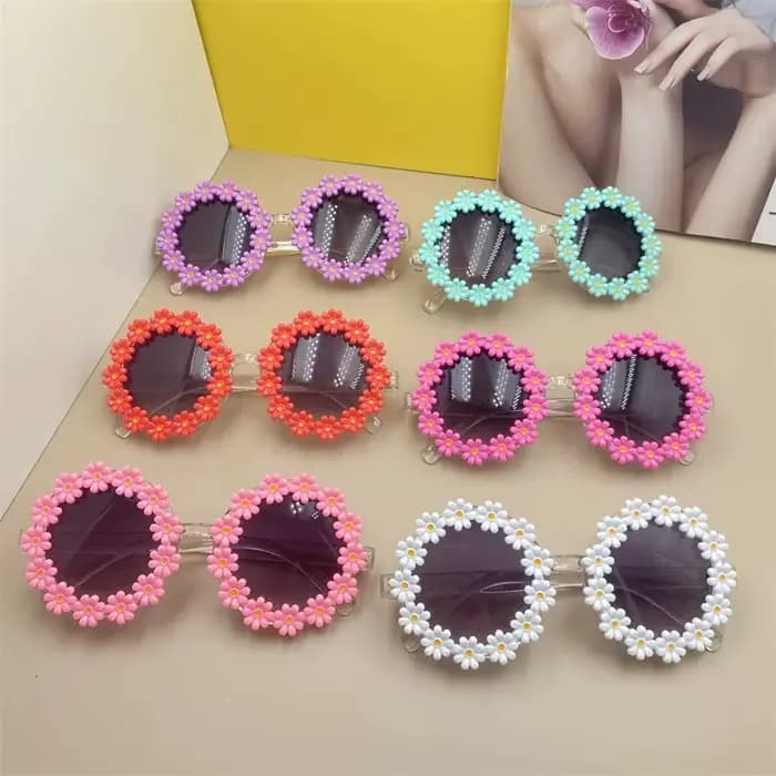 AndrSunglasses-Lunettes de soleil fleur rondes pour femmes