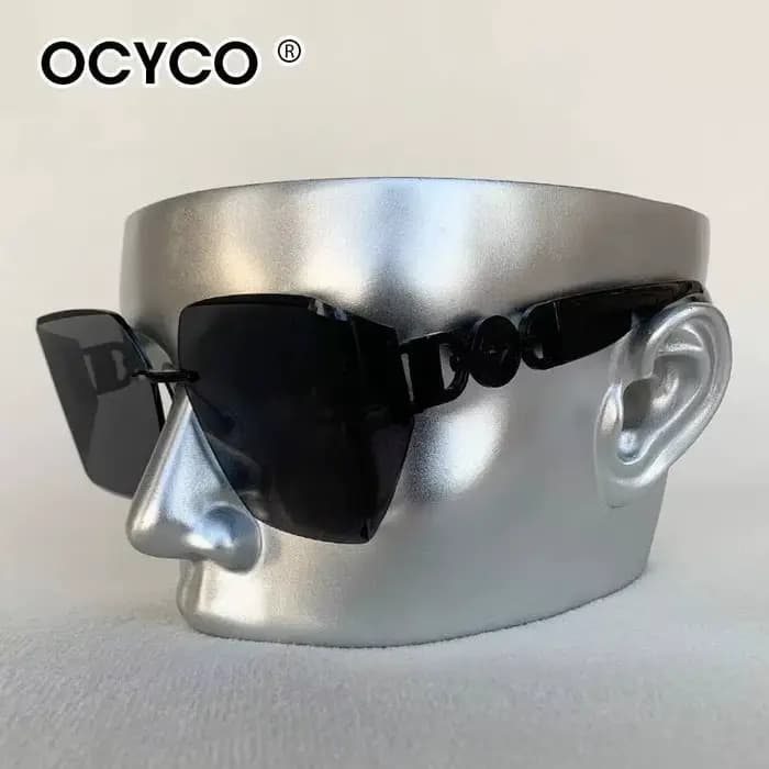 Steampunk – lunettes de soleil carrées sans bords pour hommes et femmes
