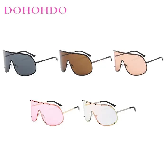 Lunettes de soleil surdimensionnées en métal sans bords