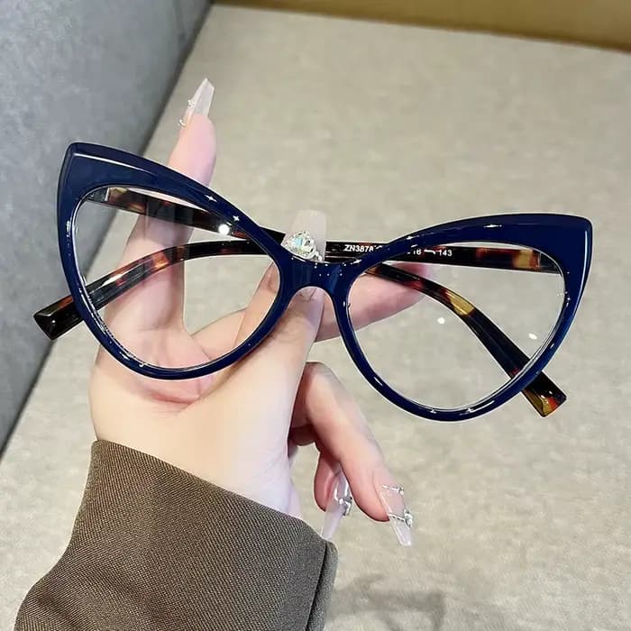 Lunettes Anti-lumière bleue à grande monture œil de chat pour femmes