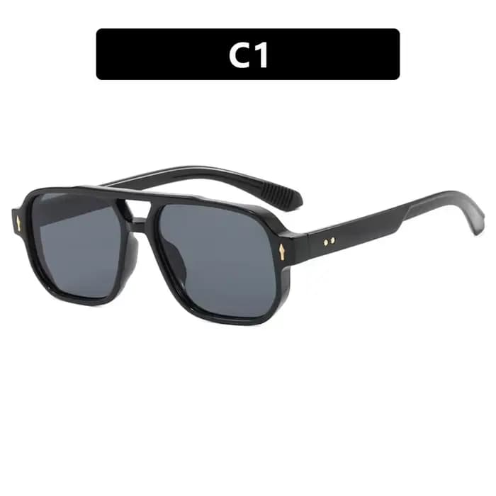 Marque de mode carré femmes hommes lunettes de soleil rétro Rivets