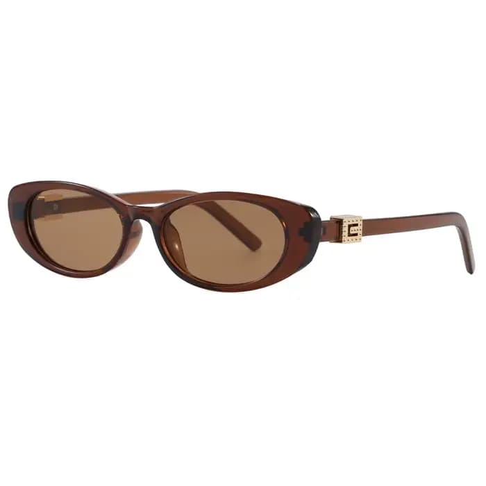 Lunettes de soleil ovales à rivets de haute qualité
