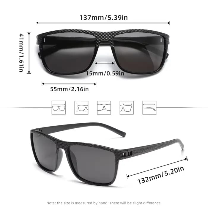 Lunettes de soleil carrées pour hommes et femmes