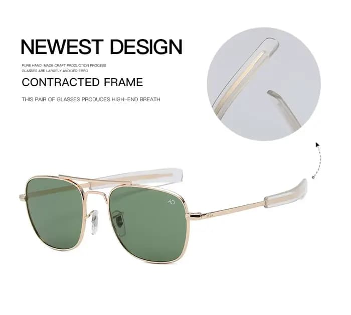 Pilote mode lunettes hommes Top qualité marque concepteur verre trempé lentille AO