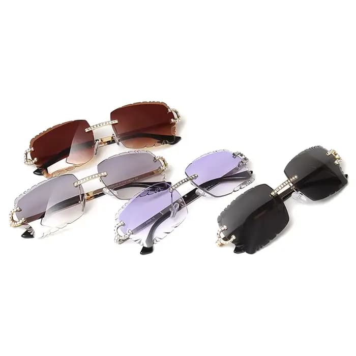 KENBO carré sans monture gemme lunettes de soleil à la mode dégradé