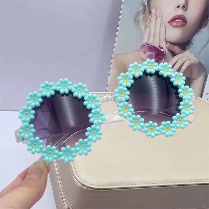 AndrSunglasses-Lunettes de soleil fleur rondes pour femmes