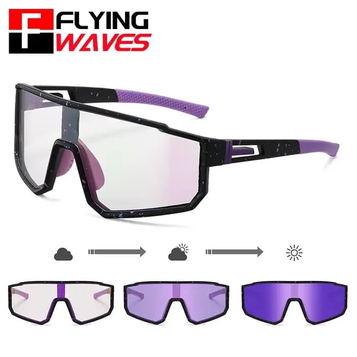 FLYING WAVES Lunettes de soleil de sport photochromiques pour hommes et femmes