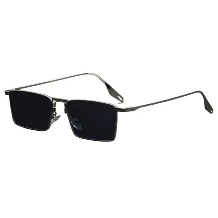Lunettes de soleil unisexes rectangulaires en métal, personnalisables, simples et tendance, style rétro européen et américain
