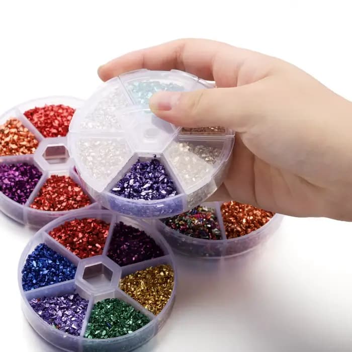 Pierres de verre concassées, remplissage de résine pour bricolage, moule en résine époxy, pierre cassée irrégulière, décoration Nail Art, fabrication de bijoux, 60 g/boîte