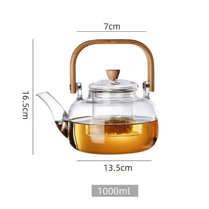 Théière en verre avec infuseur, 1 pièce, machine de cuisson de thé en Borosilicate, cuisinière sûre pour les feuilles mobiles, tisane pour la maison, les voyages en plein air