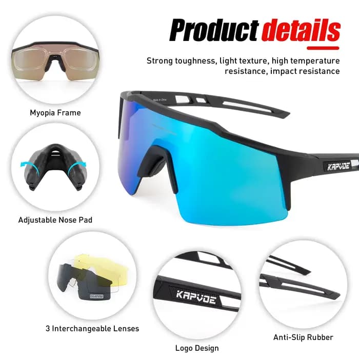 Kapvoe lunettes de soleil de cyclisme UV400