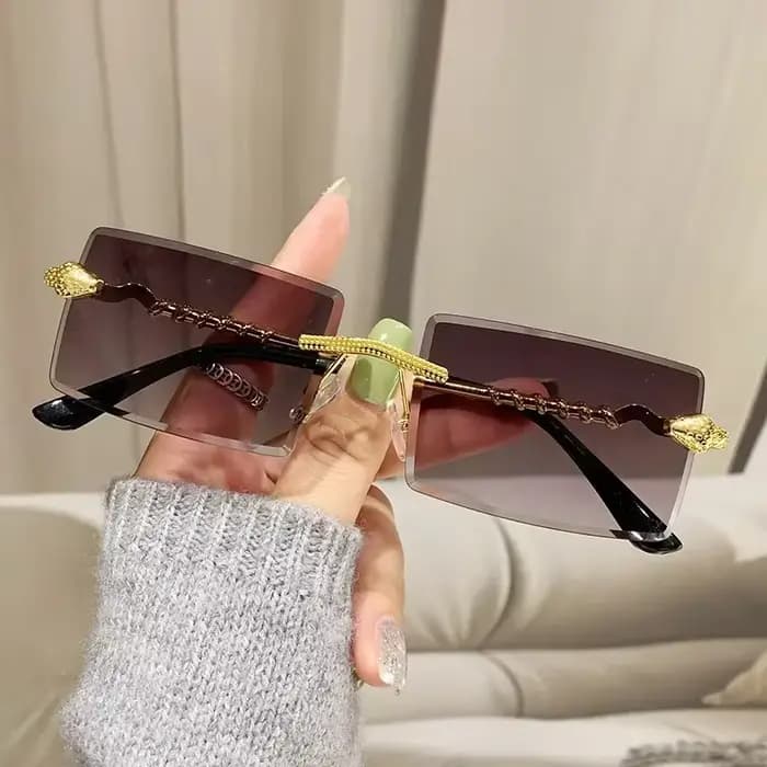 Lunettes de soleil carrées en métal pour hommes