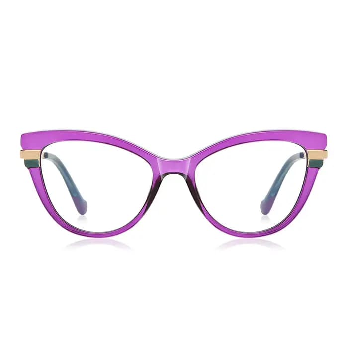 Lunettes œil de chat à monture violette pour femmes