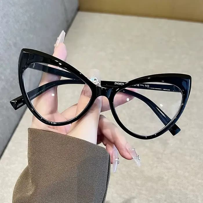 Lunettes Anti-lumière bleue à grande monture œil de chat pour femmes