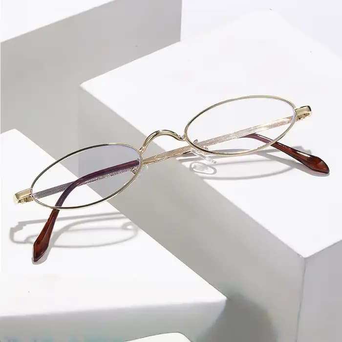 Montures de lunettes en métal ovales personnalisées de petite taille pour hommes et femmes
