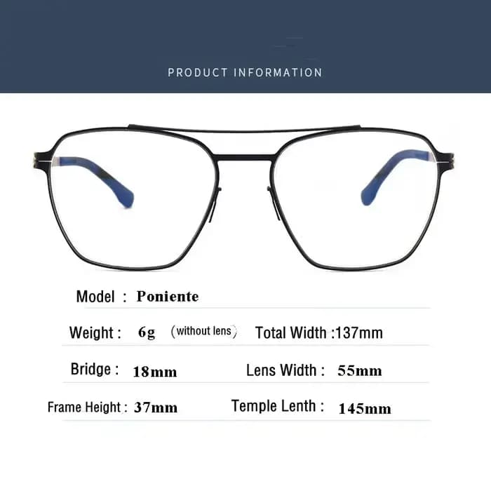 Lunettes optiques en acier inoxydable pour hommes et femmes