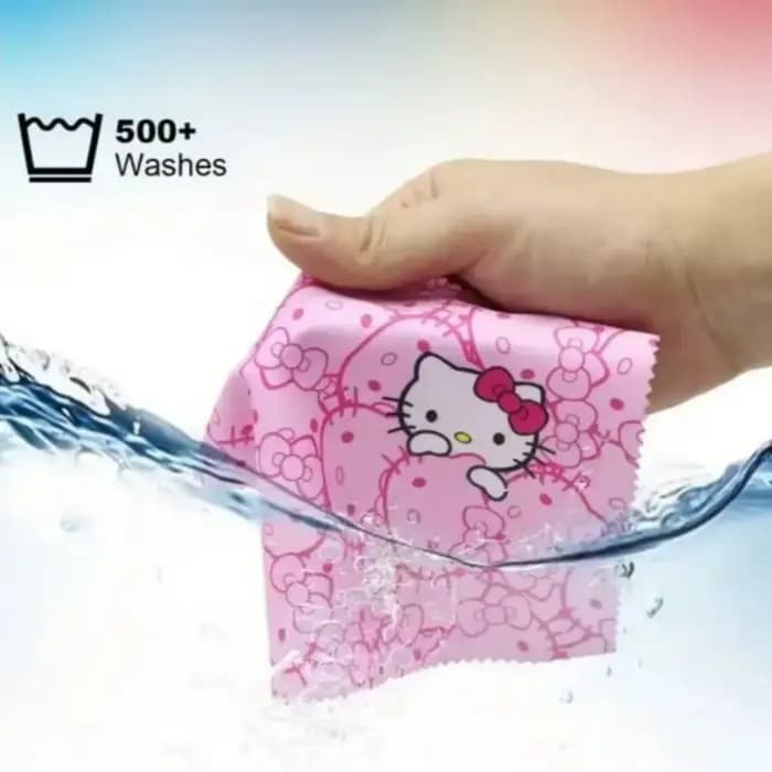 Étui à lunettes Hello Kitty et chiffon de nettoyage en microfibre douce, motif tête de chat rose, utilisé pour nettoyer et ranger les lunettes, les téléphones portables, 3 pièces