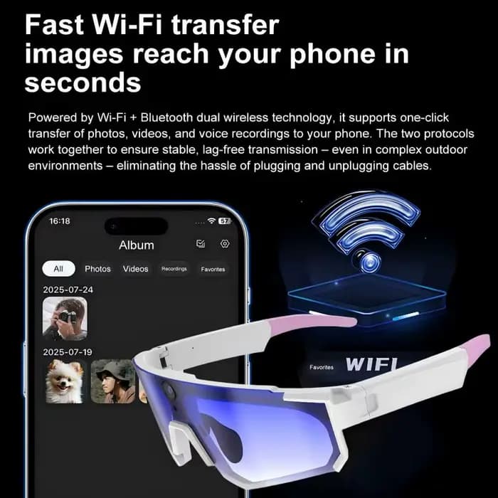Lunettes intelligentes Xiaomi AI ChatGPT avec caméra 1080P, 8MP, anti-tremblement, pour le cyclisme, vidéo et photo, lunettes de sport, double micro, 32 Go, lunettes anti-vent