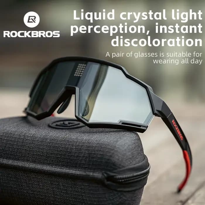 ROCKBROS – lunettes de vélo photochromiques intelligentes à cristaux liquides