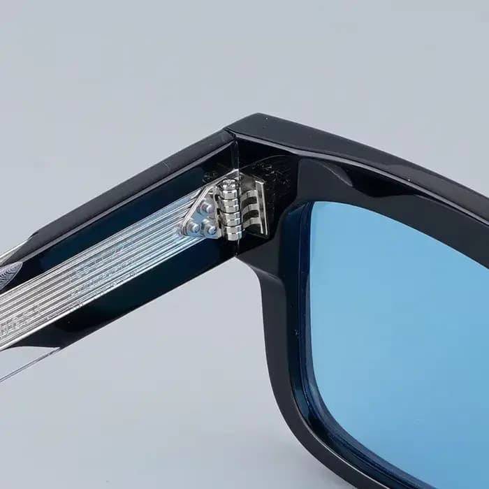 JMM The gentlemens Star Hemmings Style lunettes de soleil carrées en acétate avec métal doré argent classique Vintage