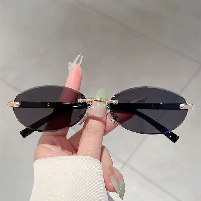 Lunettes de soleil à monture ovale personnalisée rétro femmes hommes