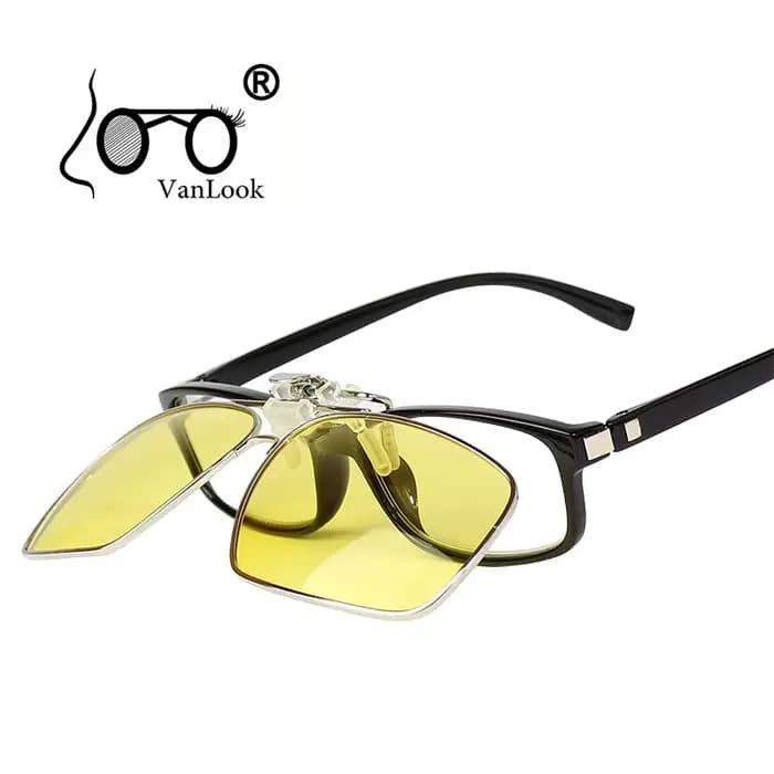 Lunettes de soleil polarisées jaunes à Clip pour hommes