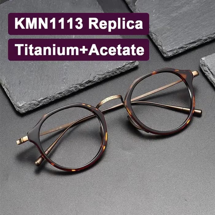 Marque japonaise réplication acétate titane lunettes cadre rétro luxe rond