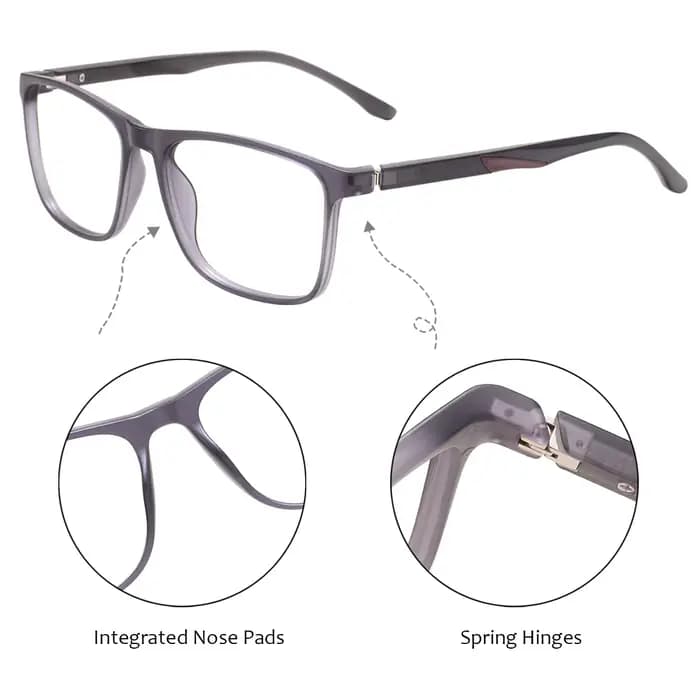 Grand cadre de lunettes rectangulaire TR90 pour hommes et femmes
