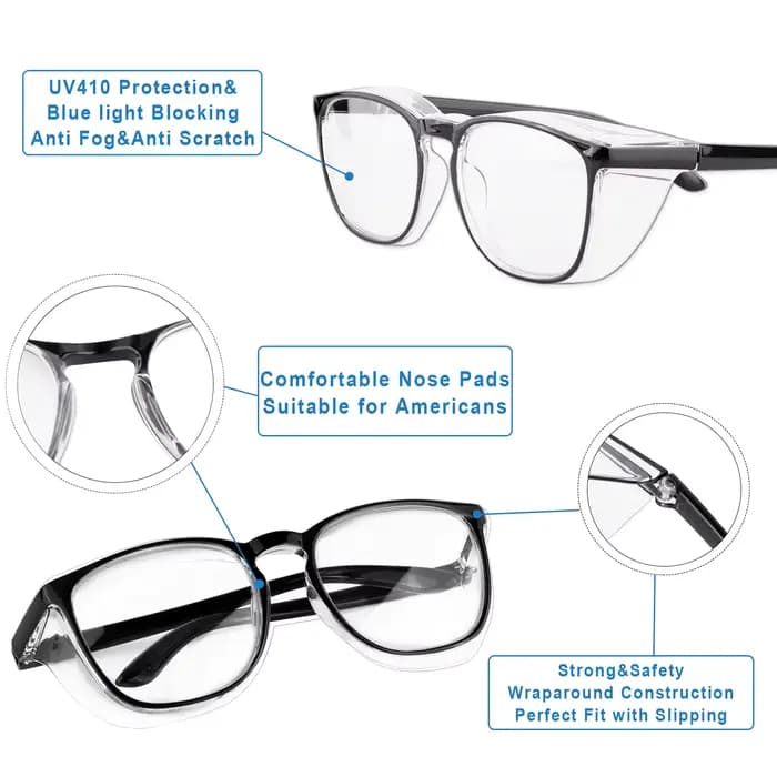 Lunettes de sécurité transparentes pour femmes
