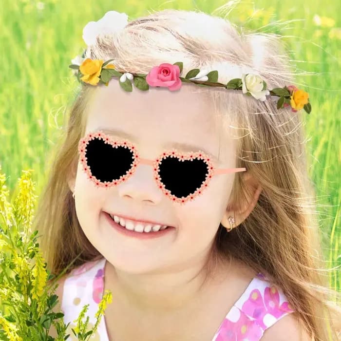 2/3/4 pièces mignon nouvelle fleur coeur mode lunettes pour cadeau de saint valentin