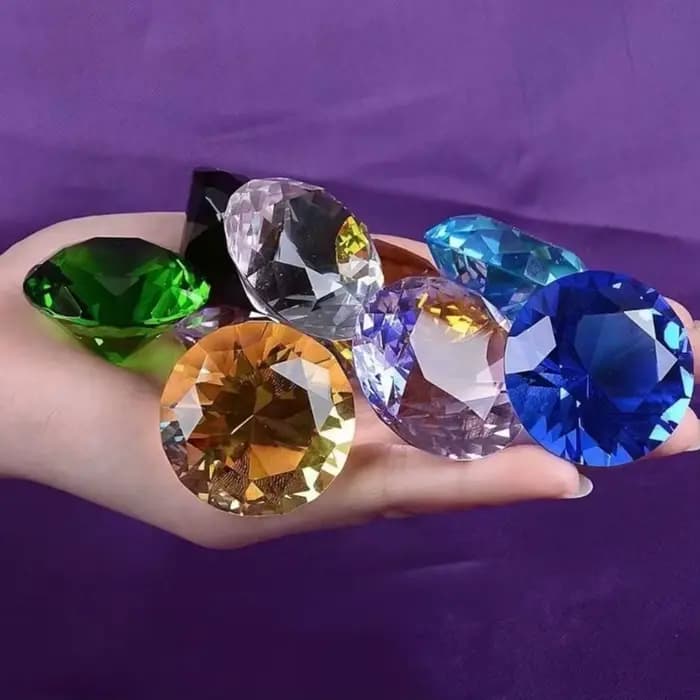 10 couleurs cristal verre diamant fête diamant proposition romantique décoration de la maison ornements artisanat cadeaux de noël sans Base