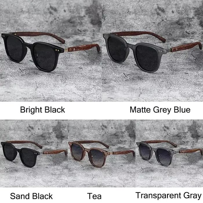 Lunettes de soleil rétro tendance en grain de bois – Protection UV polarisée pour hommes et femmes