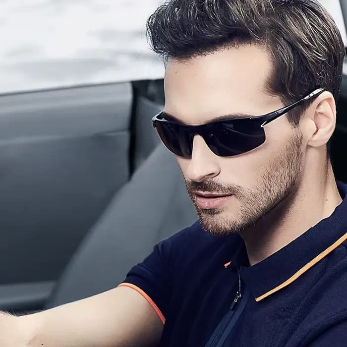 Aluminium magnésium hommes lunettes de soleil polarisées Aviation conduite