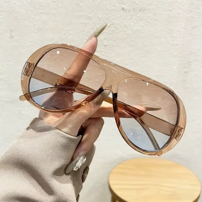 Lunettes tendance à monture large et circulaire pour femmes