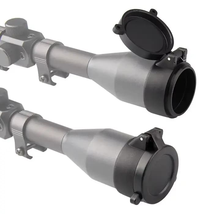 Couvercle d'objectif de portée de fusil, ressort rapide, rabattable, couvercle anti-poussière, capuchon de protection pour diamètre extérieur 25-69mm, lunette de chasse de calibre