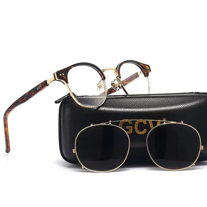 GCV Double couche lentille amovible lunettes de soleil