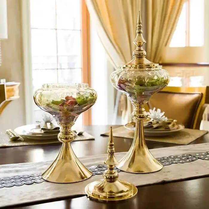 Boîtes de rangement en verre européen, ornement créatif, bureau, assiette de fruits, maison, salon, vase à bonbons précieux, figurAuckland, artisanat, décoration