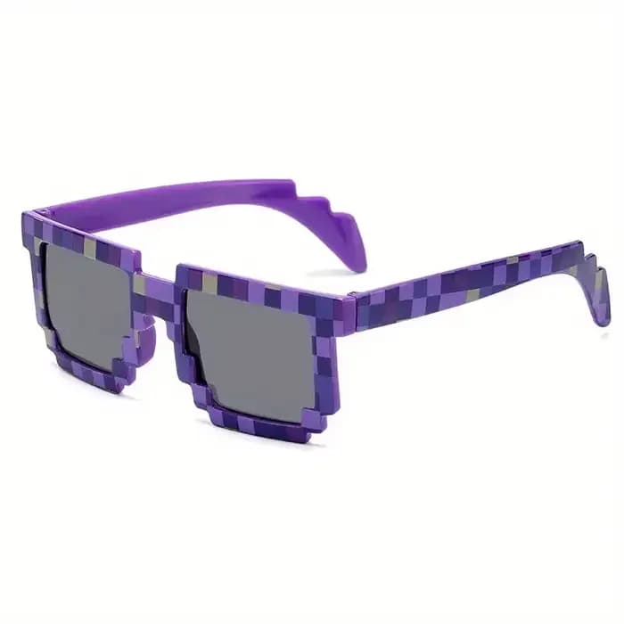 Lunettes carrées en mosaïque de pixels