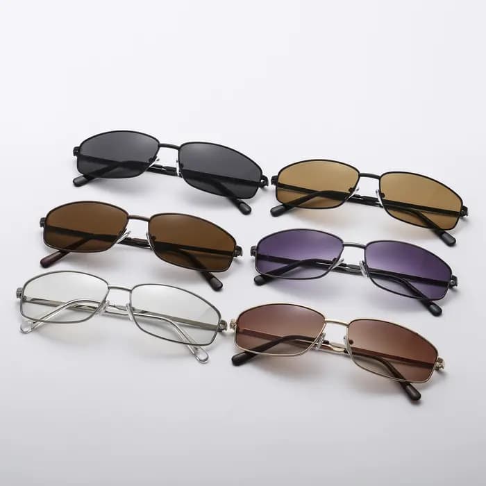 Lunettes de soleil rectangulaires vintage pour femmes et hommes
